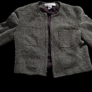 Jones New York Charcoal Tweed Blazer